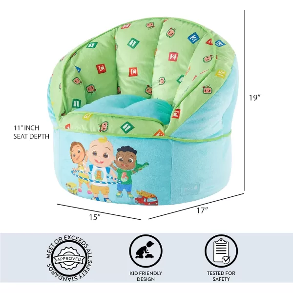 Idea Nuova Marvel Spidey and His Amazing Friends Blue Round Bean Bag Chair for Kids, Ages 3+, Large