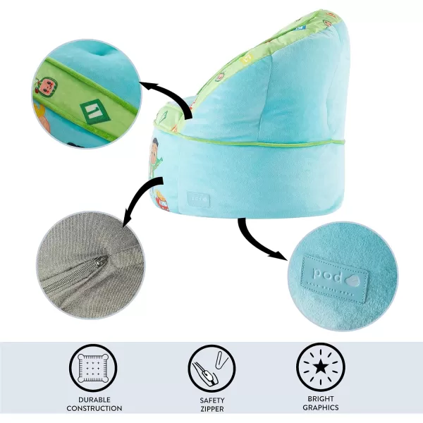 Idea Nuova Marvel Spidey and His Amazing Friends Blue Round Bean Bag Chair for Kids, Ages 3+, Large