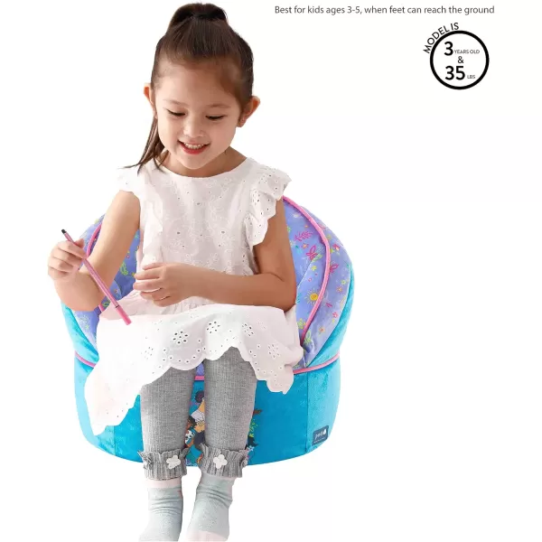 Idea Nuova Marvel Spidey and His Amazing Friends Blue Round Bean Bag Chair for Kids, Ages 3+, Large