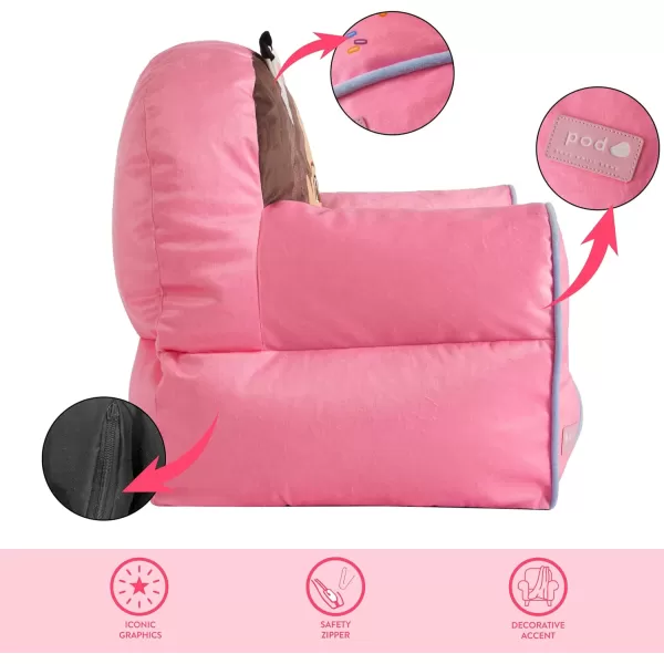 Idea Nuova Minnie Mouse Figural Sherpa Trim Bean Bag Chair, Small, Pink
