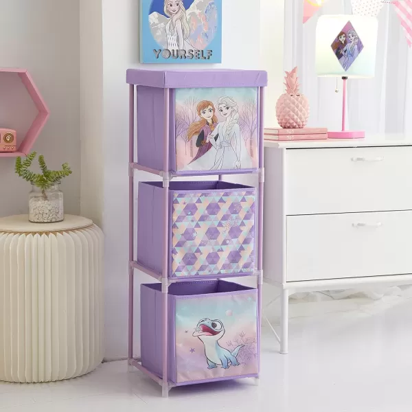 Idea Nuova Nickelodeon Jojo Siwa 3 Tier Fabric Storage Organizer with 3 Cubes and Removable Lid