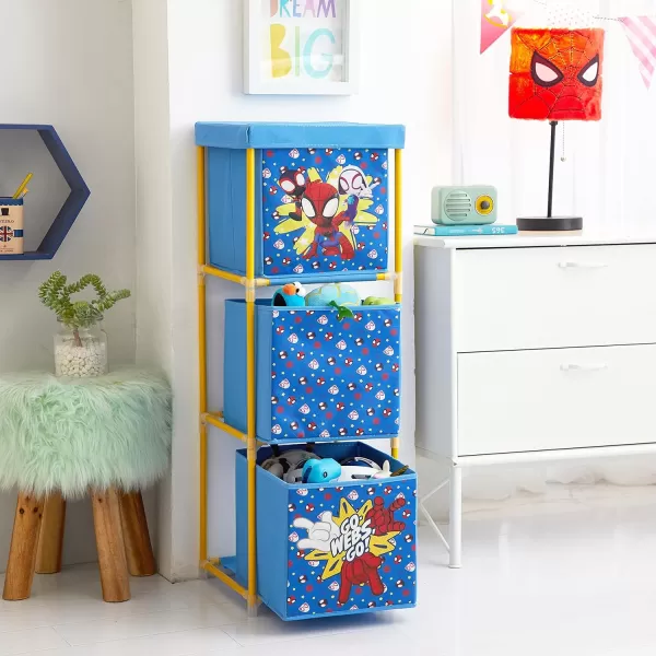 Idea Nuova Nickelodeon Jojo Siwa 3 Tier Fabric Storage Organizer with 3 Cubes and Removable Lid
