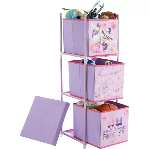 Idea Nuova Nickelodeon Jojo Siwa 3 Tier Fabric Storage Organizer with 3 Cubes and Removable Lid