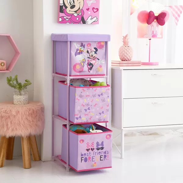 Idea Nuova Nickelodeon Jojo Siwa 3 Tier Fabric Storage Organizer with 3 Cubes and Removable Lid