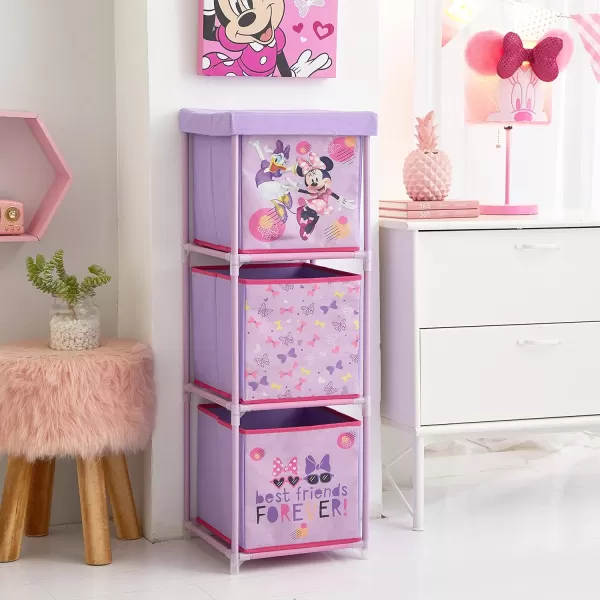Idea Nuova Nickelodeon Jojo Siwa 3 Tier Fabric Storage Organizer with 3 Cubes and Removable Lid