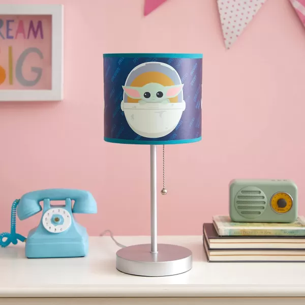 Idea Nuova Paw Patrol Chase, Rubble and Marshall Stick Table Kids Lamp with Pull Chain, Themed Printed Decorative Shade