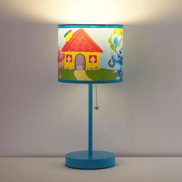 Idea Nuova Paw Patrol Chase, Rubble and Marshall Stick Table Kids Lamp with Pull Chain, Themed Printed Decorative Shade