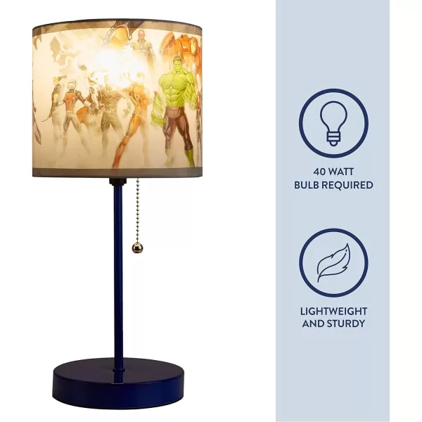 Idea Nuova Paw Patrol Chase, Rubble and Marshall Stick Table Kids Lamp with Pull Chain, Themed Printed Decorative Shade