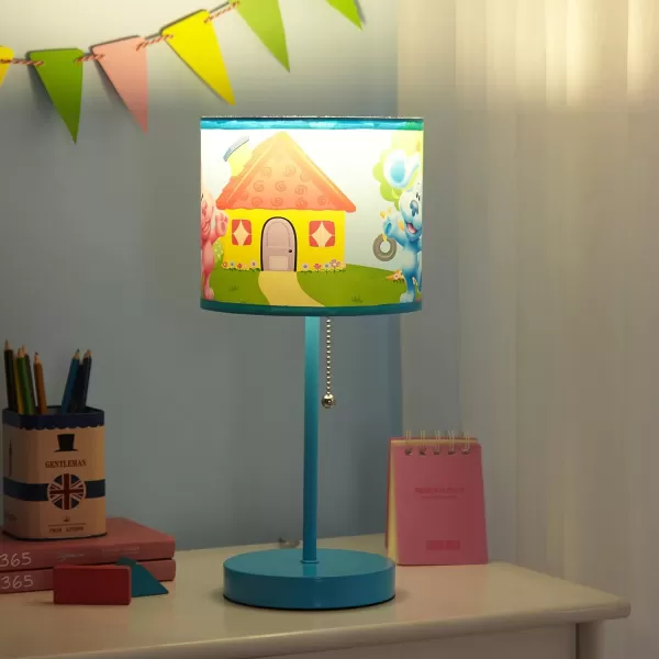 Idea Nuova Paw Patrol Chase, Rubble and Marshall Stick Table Kids Lamp with Pull Chain, Themed Printed Decorative Shade