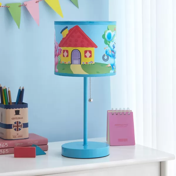 Idea Nuova Paw Patrol Chase, Rubble and Marshall Stick Table Kids Lamp with Pull Chain, Themed Printed Decorative Shade