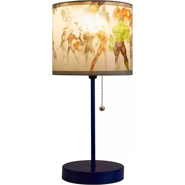 Idea Nuova Paw Patrol Chase, Rubble and Marshall Stick Table Kids Lamp with Pull Chain, Themed Printed Decorative Shade