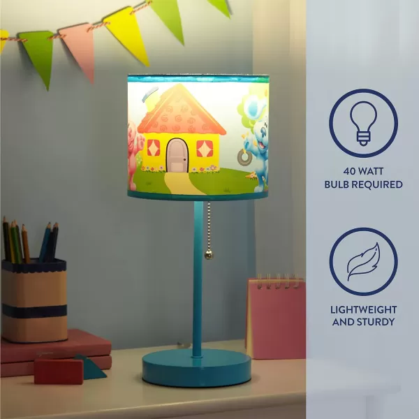 Idea Nuova Paw Patrol Chase, Rubble and Marshall Stick Table Kids Lamp with Pull Chain, Themed Printed Decorative Shade