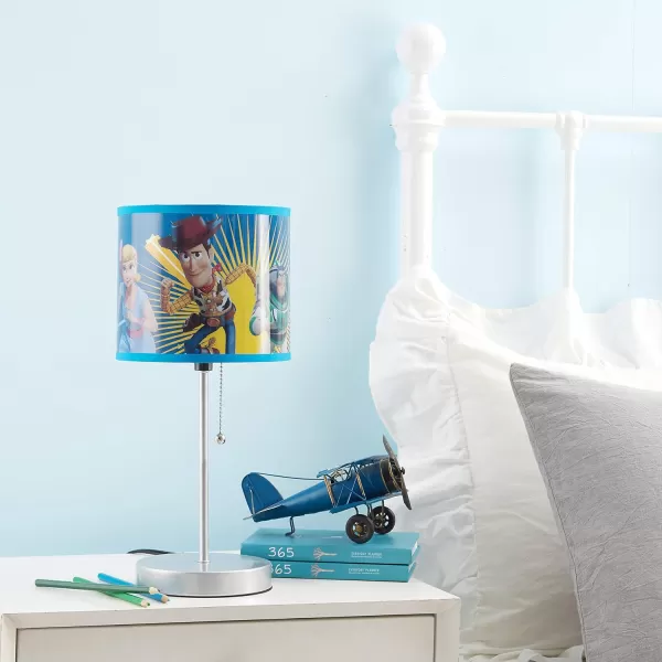 Idea Nuova Paw Patrol Chase, Rubble and Marshall Stick Table Kids Lamp with Pull Chain, Themed Printed Decorative Shade