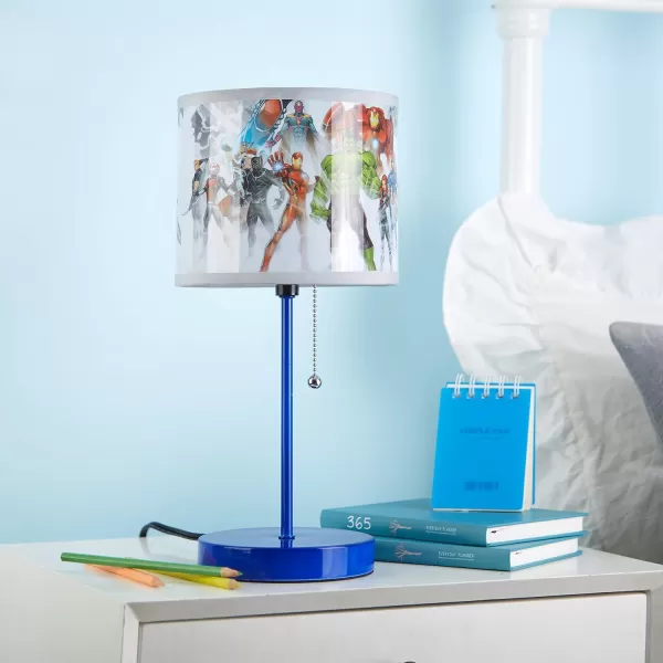 Idea Nuova Paw Patrol Chase, Rubble and Marshall Stick Table Kids Lamp with Pull Chain, Themed Printed Decorative Shade