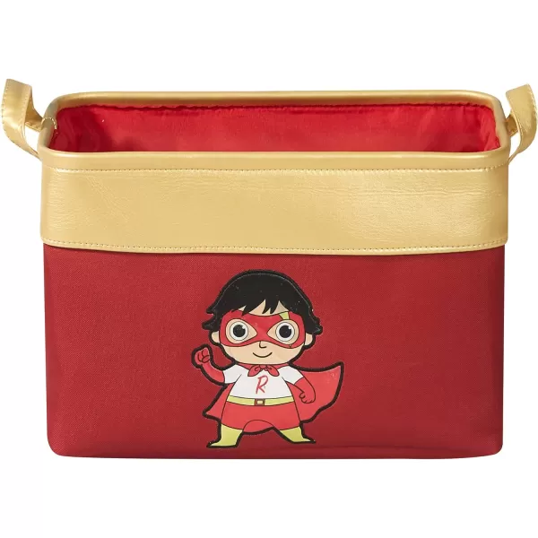 Idea Nuova Ryan's World Rectangular Storage Bin with Gold Trim and Handles , Red