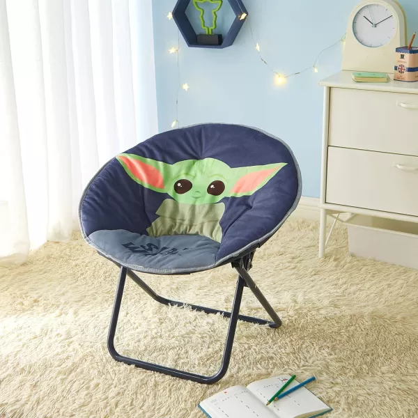 Idea Nuova Star Wars: The Mandalorian Featuring The Child 23" Folding Saucer Chair, Ages 3+