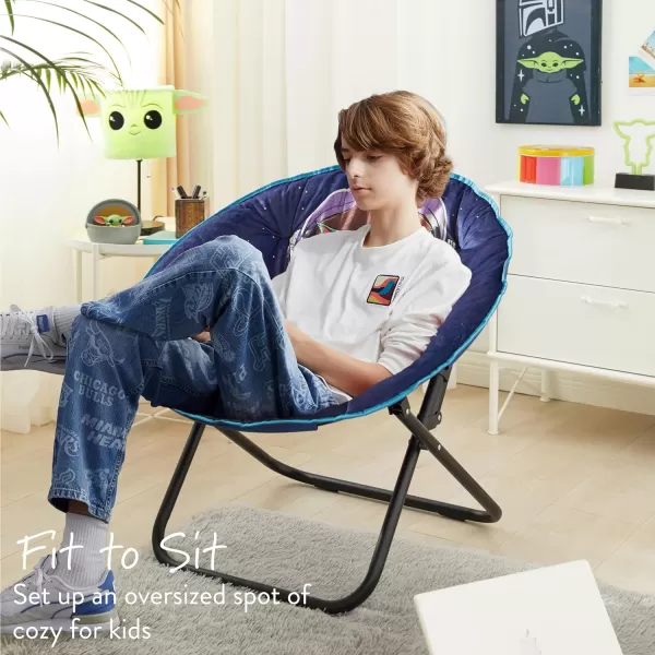 Marvel Avengers Captain America Plush Folding Saucer Chair with 32" Folding and Metal Frame for Kids,Teens,Adults