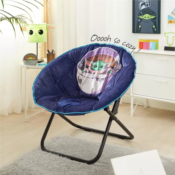Marvel Avengers Captain America Plush Folding Saucer Chair with 32" Folding and Metal Frame for Kids,Teens,Adults