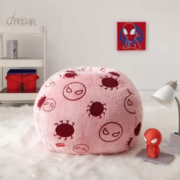 Idea Nuova Disney Mickey Mouse Embossed Faux Fur Round Bean Bag Chair for Kids,24"x24"x18"