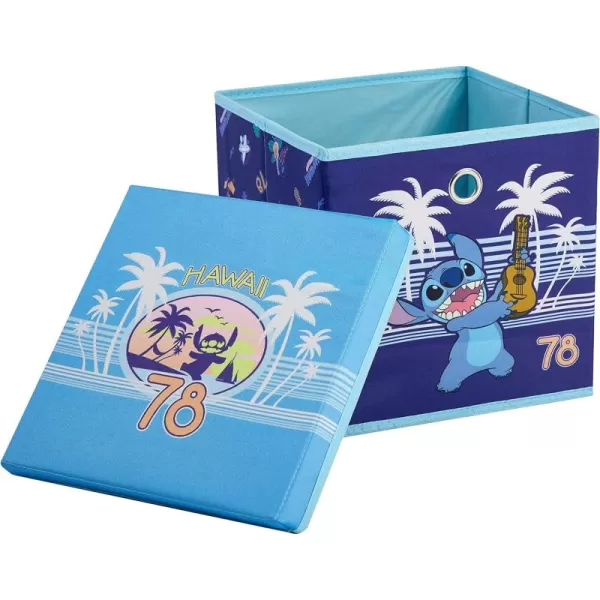Idea Nuova Lilo and Stitch Collapsible Storage Cube with removable Lid, 10" Wx10 Hx10 D