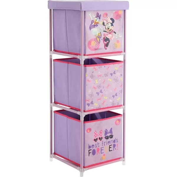 Idea Nuova Nickelodeon Jojo Siwa 3 Tier Fabric Storage Organizer with 3 Cubes and Removable Lid
