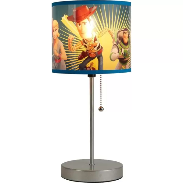 Idea Nuova Paw Patrol Chase, Rubble and Marshall Stick Table Kids Lamp with Pull Chain, Themed Printed Decorative Shade