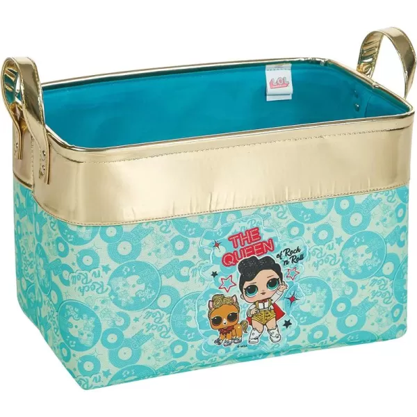 Idea Nuova Ryan's World Rectangular Storage Bin with Gold Trim and Handles , Red
