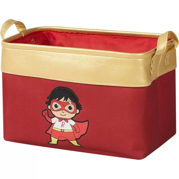 Idea Nuova Ryan's World Rectangular Storage Bin with Gold Trim and Handles , Red