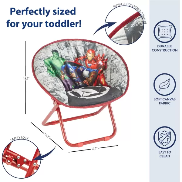 Avengers Toddler 19” Folding Saucer Chair with Cushion, Metal, Ages 3+