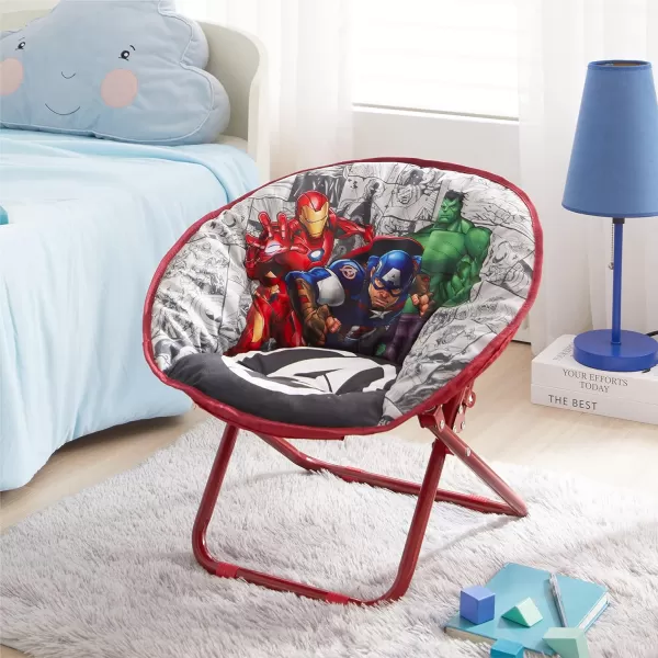 Avengers Toddler 19” Folding Saucer Chair with Cushion, Metal, Ages 3+