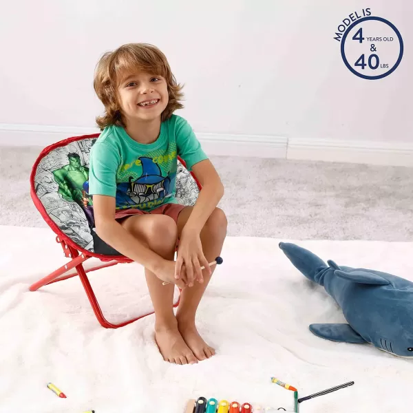 Avengers Toddler 19” Folding Saucer Chair with Cushion, Metal, Ages 3+