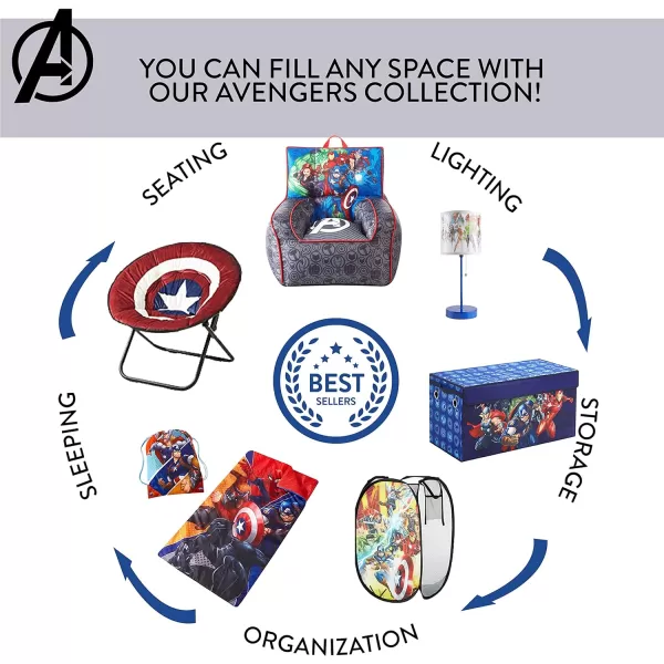 Avengers Toddler 19” Folding Saucer Chair with Cushion, Metal, Ages 3+