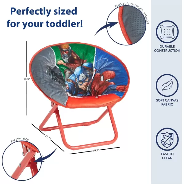 Avengers Toddler 19” Folding Saucer Chair with Cushion, Metal, Ages 3+