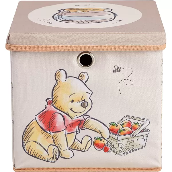 Idea Nuova Winnie the Pooh Collapsible Storage Cube with removable Lid, 10" Wx10 Hx10 D