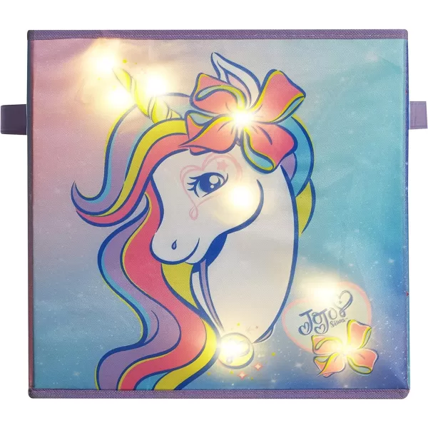 Idea Nuova Nickelodeon JoJo Siwa Collapsible LED Light Up Toy Storage Cubes, 2 Pack, 11.5"