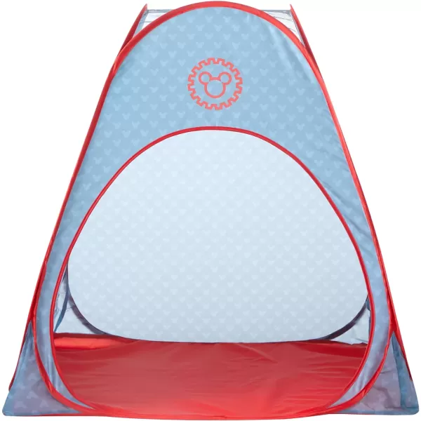 Disney Mickey Mouse 3 Piece Slumber Set with Kids Indoor Outdoor UPF 30+ Pop Up Play Tent with Pillow and Flashlight