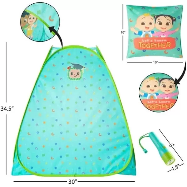Disney Mickey Mouse 3 Piece Slumber Set with Kids Indoor Outdoor UPF 30+ Pop Up Play Tent with Pillow and Flashlight