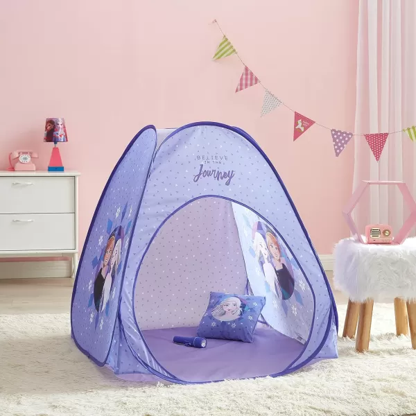 Disney Mickey Mouse 3 Piece Slumber Set with Kids Indoor Outdoor UPF 30+ Pop Up Play Tent with Pillow and Flashlight
