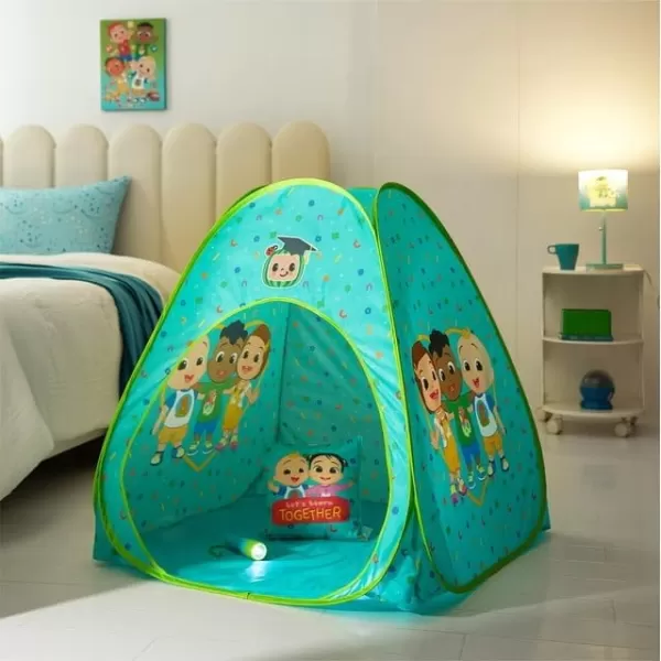Disney Mickey Mouse 3 Piece Slumber Set with Kids Indoor Outdoor UPF 30+ Pop Up Play Tent with Pillow and Flashlight