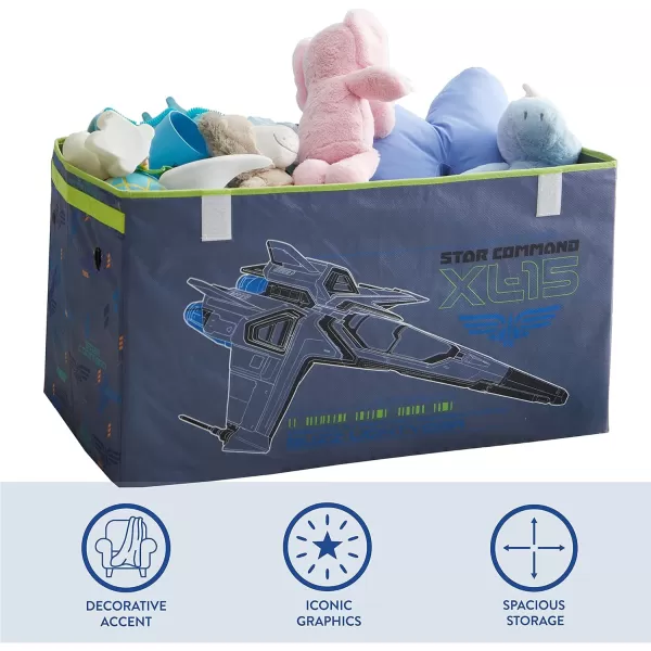 Idea Nuova Marvel Spiderman Collapsible Children’s Toy Storage Trunk, Durable with Soft Lid, 28.5" Wx14.5"x16", Spiderman Blue