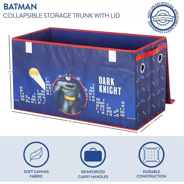 Idea Nuova Marvel Spiderman Collapsible Children’s Toy Storage Trunk, Durable with Soft Lid, 28.5" Wx14.5"x16", Spiderman Blue