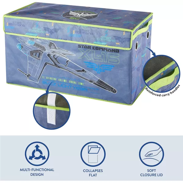 Idea Nuova Marvel Spiderman Collapsible Children’s Toy Storage Trunk, Durable with Soft Lid, 28.5" Wx14.5"x16", Spiderman Blue