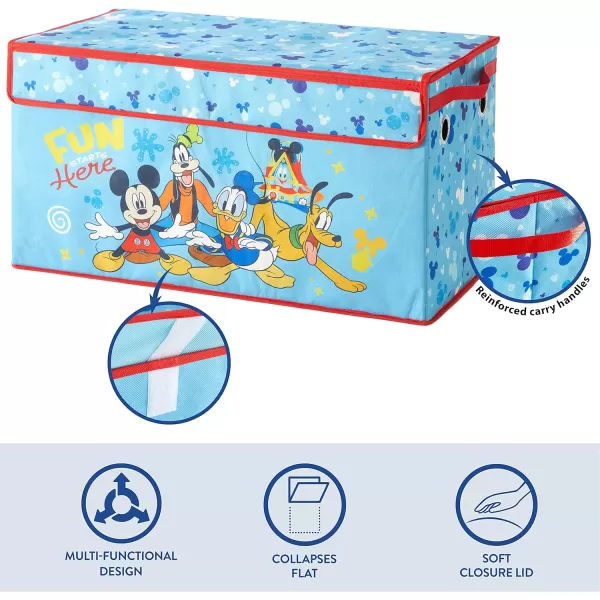Idea Nuova Marvel Spiderman Collapsible Children’s Toy Storage Trunk, Durable with Soft Lid, 28.5" Wx14.5"x16", Spiderman Blue