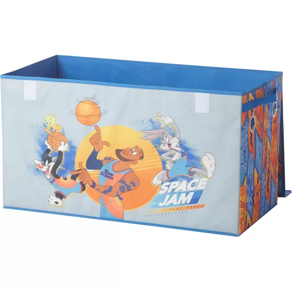 Idea Nuova Marvel Spiderman Collapsible Children’s Toy Storage Trunk, Durable with Soft Lid, 28.5" Wx14.5"x16", Spiderman Blue