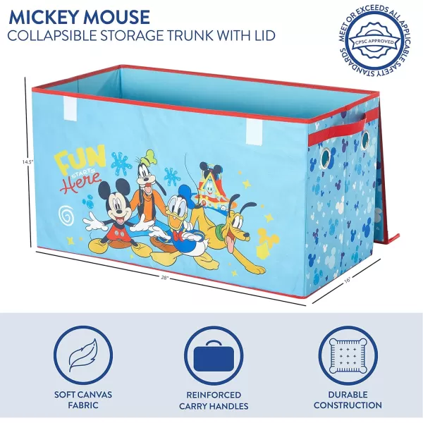 Idea Nuova Marvel Spiderman Collapsible Children’s Toy Storage Trunk, Durable with Soft Lid, 28.5" Wx14.5"x16", Spiderman Blue