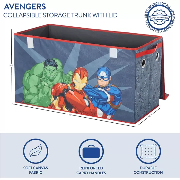 Idea Nuova Marvel Spiderman Collapsible Children’s Toy Storage Trunk, Durable with Soft Lid, 28.5" Wx14.5"x16", Spiderman Blue