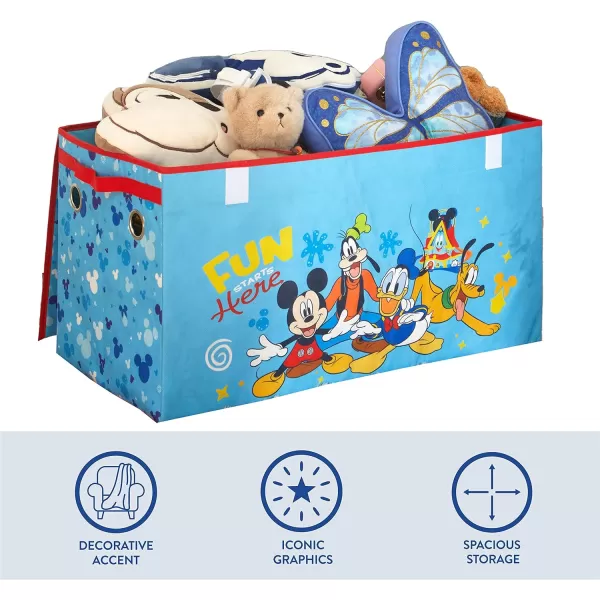 Idea Nuova Marvel Spiderman Collapsible Children’s Toy Storage Trunk, Durable with Soft Lid, 28.5" Wx14.5"x16", Spiderman Blue