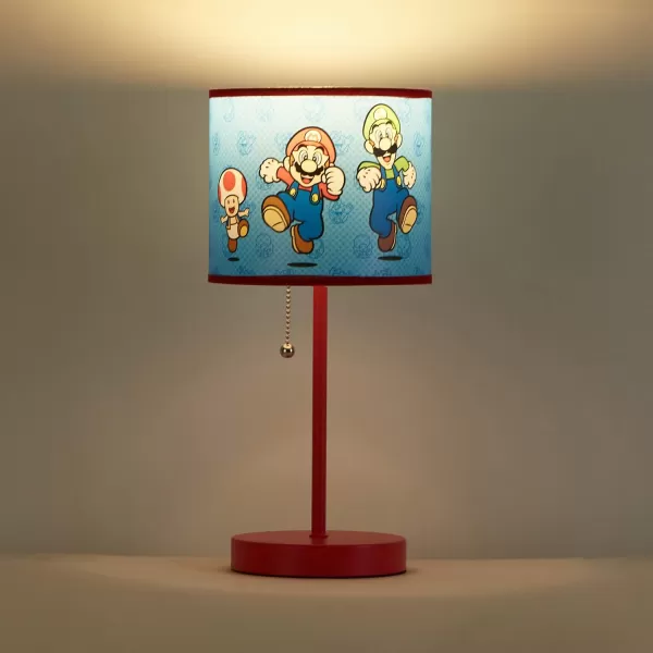 Idea Nuova Peppa Pig Stick Table Kids Lamp with Pull Chain, Themed Printed Decorative Shade