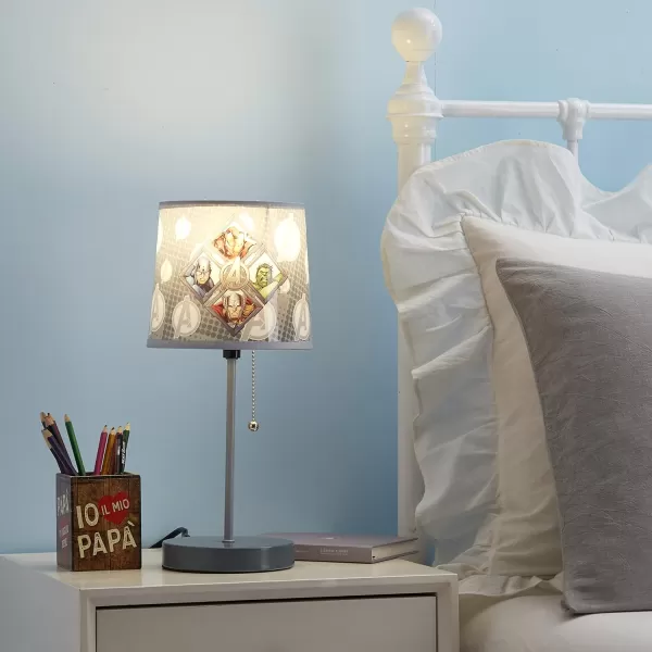 Idea Nuova Peppa Pig Stick Table Kids Lamp with Pull Chain, Themed Printed Decorative Shade