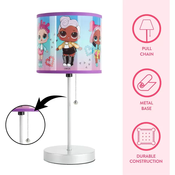 Idea Nuova Peppa Pig Stick Table Kids Lamp with Pull Chain, Themed Printed Decorative Shade